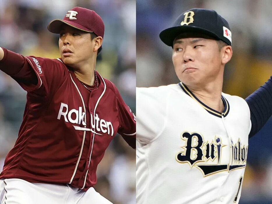 楽天・藤井聖、オリックス・曽谷龍平(C)Kyodo News