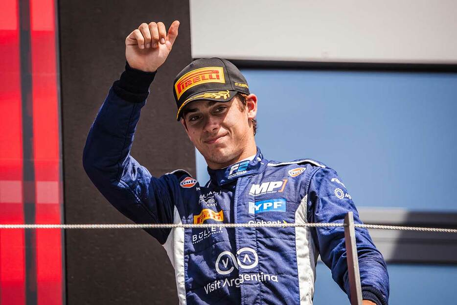 2024年FIA F2第7戦シュピールベルク フィーチャーレース　2位に入賞したフランコ・コラピント（MPモータースポーツ／ウイリアムズ育成）