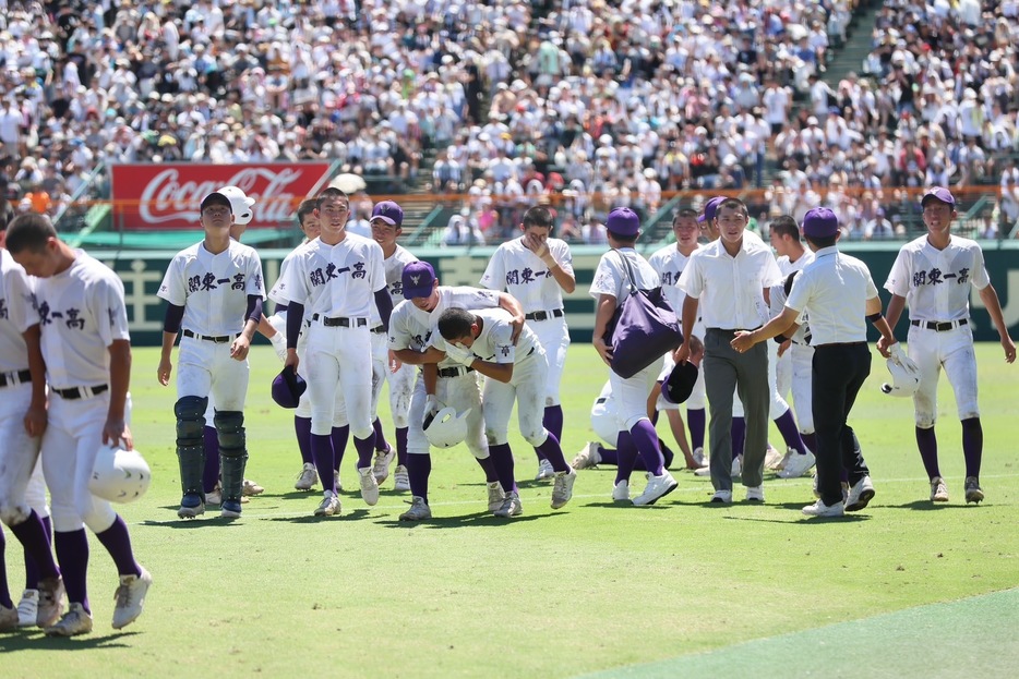 惜しくも準優勝に泣いた関東一ナイン（撮影：柳瀨心祐）