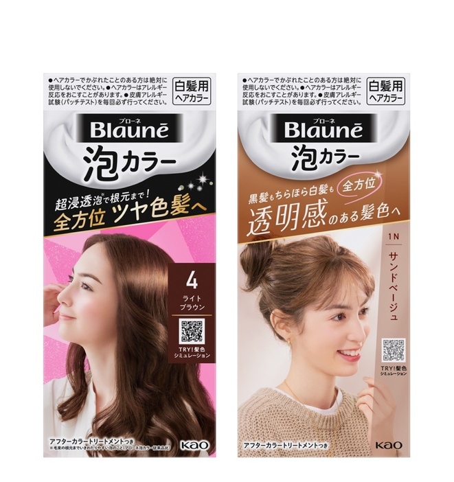 花王　ブローネ 泡カラー＜医薬部外品＞全22色 白髪用ヘアカラー【医薬部外品】1 液：40ml ／2 液：60ml アフターカラートリートメント【化粧品】8g