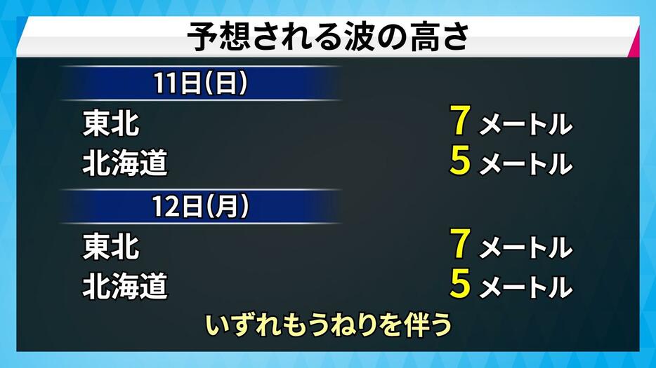 予想される波の高さ