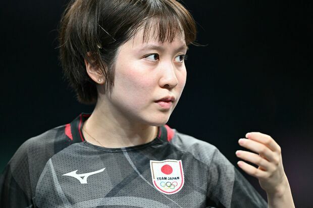 試合会場で練習する卓球女子日本代表・平野美宇選手