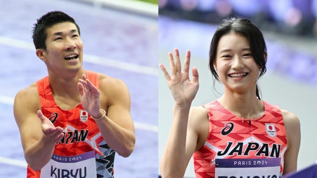 エントリーした桐生祥秀選手と田中佑美選手（写真：青木紘二/アフロスポーツ、松尾/アフロスポーツ）