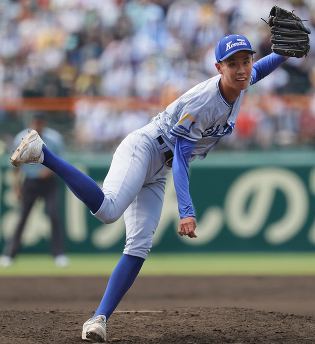 小松大谷は3回戦敗退。エース右腕・西川はインパクトを残した[写真=牛島寿人]