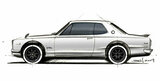 和田智氏の直筆によるハコスカGT-Rのスケッチ