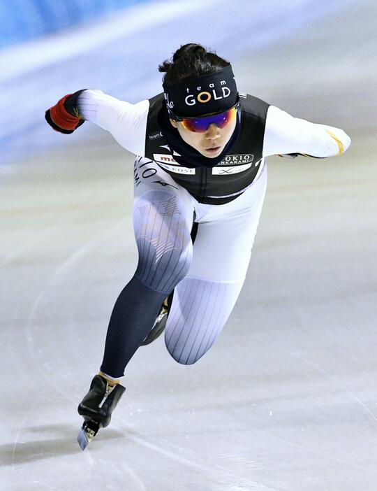 練習を公開したスピードスケート女子の高木美帆＝明治北海道十勝オーバル