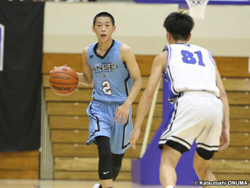 B3香川の特別指定選手としてもプレーした尽誠学園の金山颯［写真］＝小沼克年