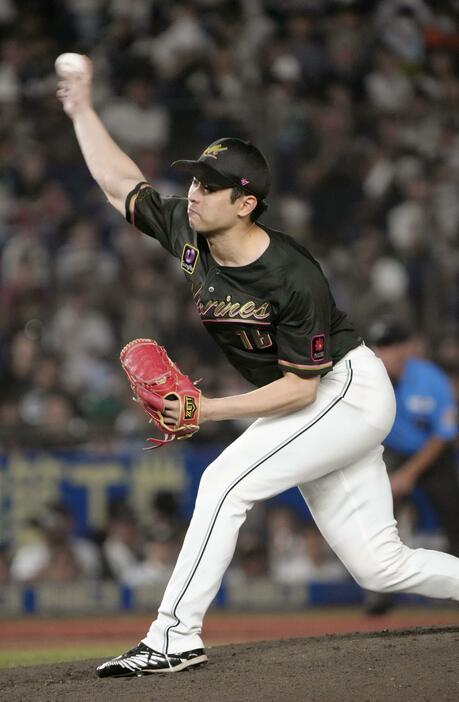 1失点完投で7勝目を挙げたロッテ・種市＝ZOZOマリン