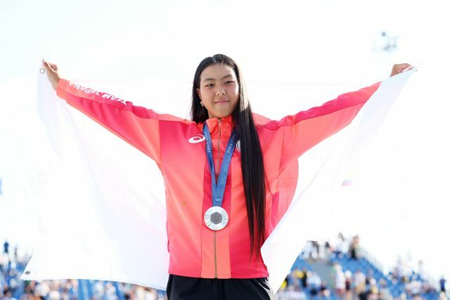 2大会連続「銀」を獲得した 開心那選手（写真:長田洋平/アフロスポーツ）