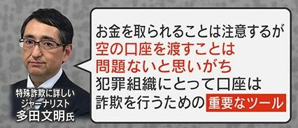 ：犯罪組織にとって口座は詐欺を行うための“重要なツール”