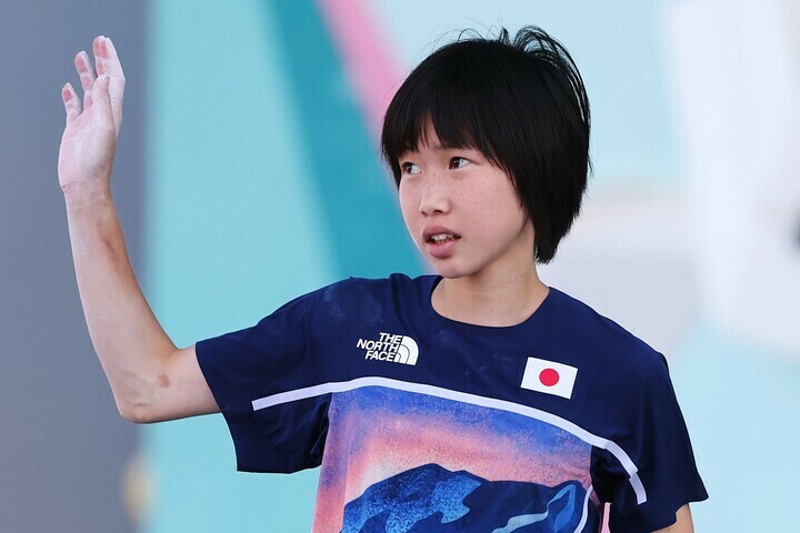 パリ五輪スポーツクライミング女子複合で４位となり、惜しくもメダルを逃した森秋彩。(C)Getty Images