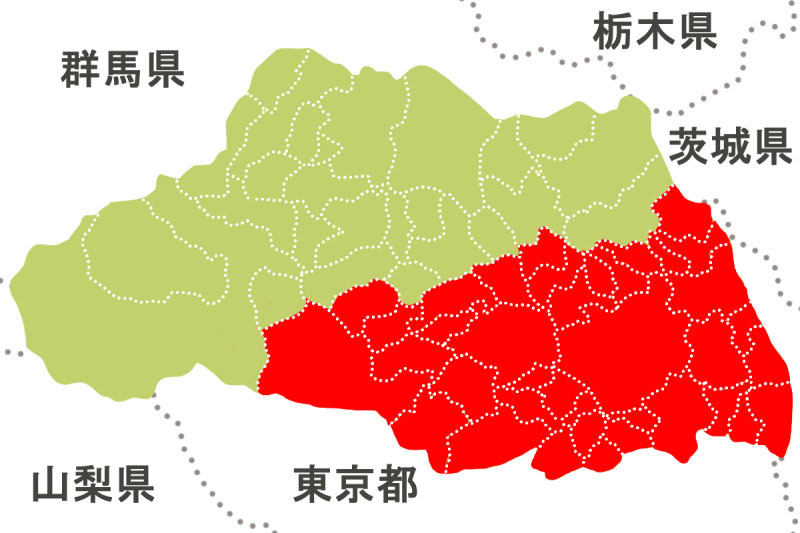 現在警報が発令されている埼玉県南中部・南東部・南西部＝31日午前10時05分現在＝31日12時30分