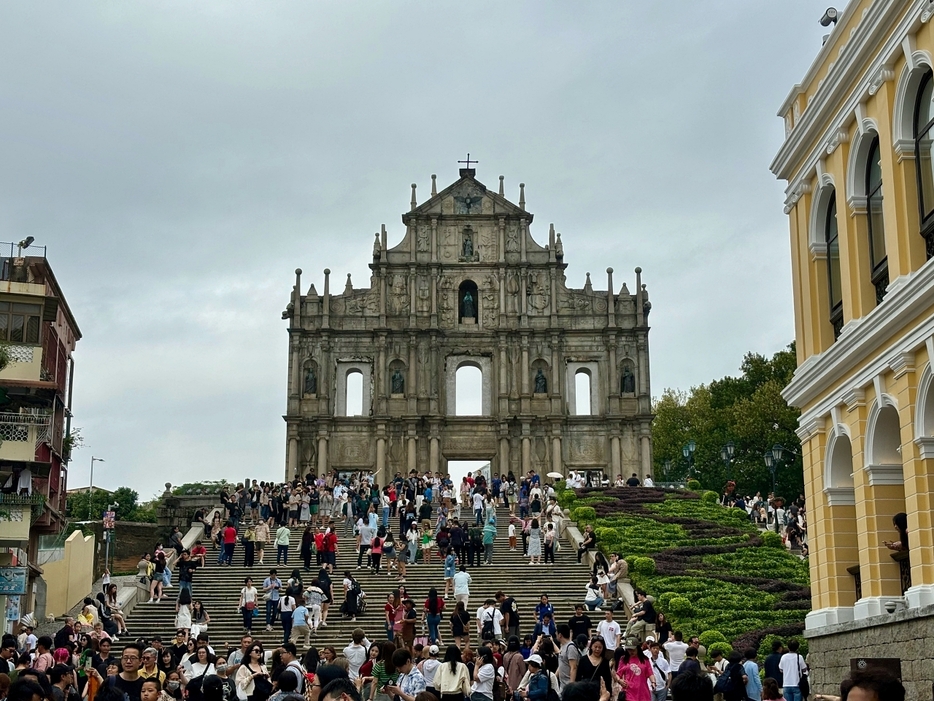 マカオの世界遺産・聖ポール天主堂跡（資料）＝2024年5月本紙撮影