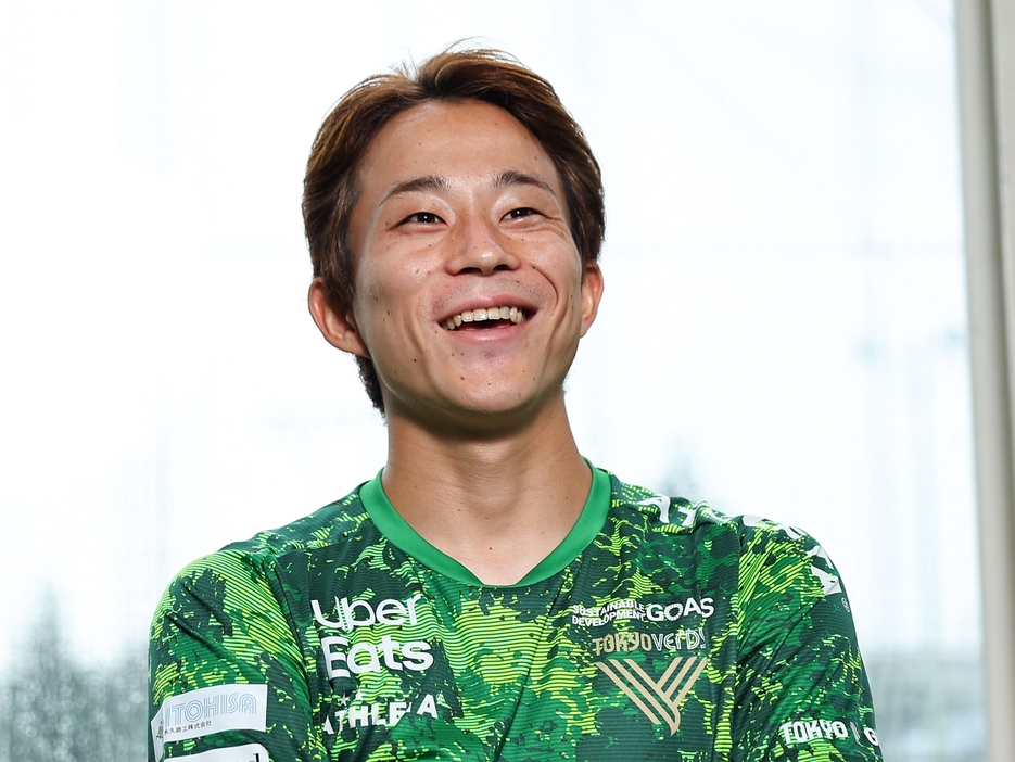 森田がオフの日の過ごし方を教えてくれた。写真：梅月智史（サッカーダイジェスト写真部）