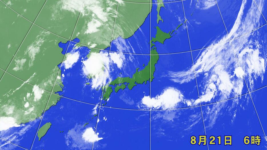 21日(水)午前6時の雲の様子