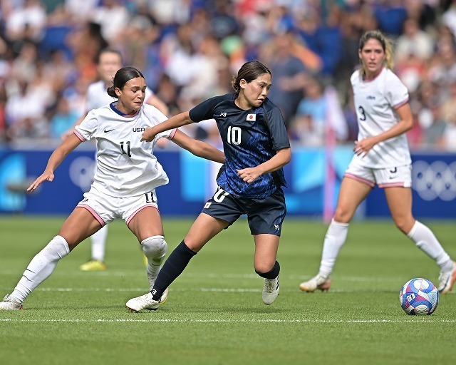 なでしこJはアメリカに敗れ、パリ五輪は８強で終わった。写真：金子拓弥 (サッカーダイジェスト写真部／JMPA代表撮影)