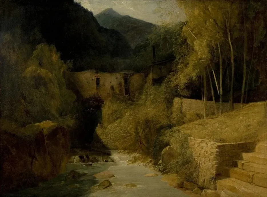 カール・ブレッヒェン《Valley of Mills near Amalfi》（1830年頃）