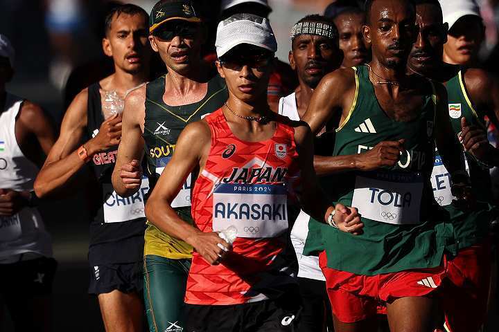 パリ五輪の男子マラソンで赤崎（写真）は５位入賞となった。(C) Getty Images