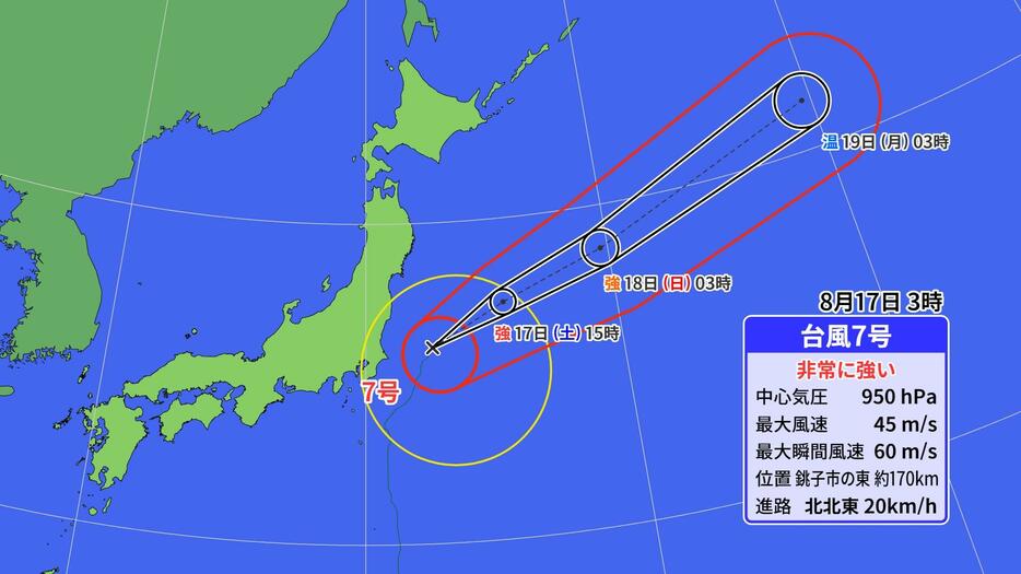 台風7号の予想進路