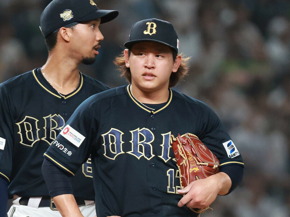 ７月17日の西武戦で、無安打投球から６回に炎上し降板したオリックスの宮城　photo by Sankei Visual