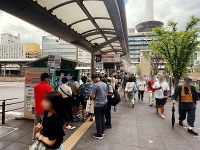 観光特急バスと市バスの乗り場