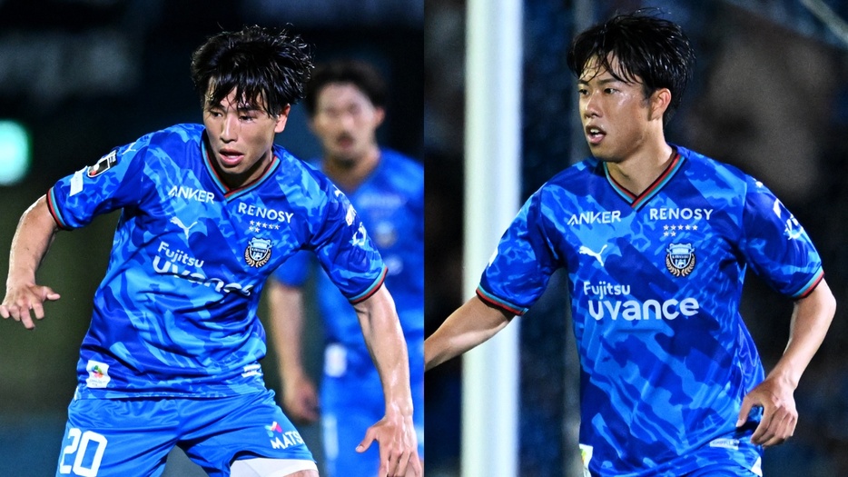 復調を見せる川崎Fのキーマン、FW山田新とDF佐々木旭(C)J.LEAGUE