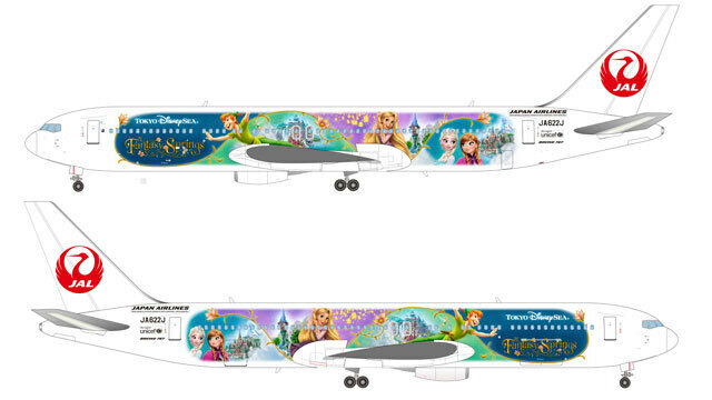 JALとディズニーの特別塗装機「JAL Fantastic Journey Express」のイメージ（JAL提供）