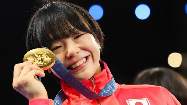 金メダルを獲得したレスリングの藤波朱理選手(写真：YUTAKA/アフロスポーツ)