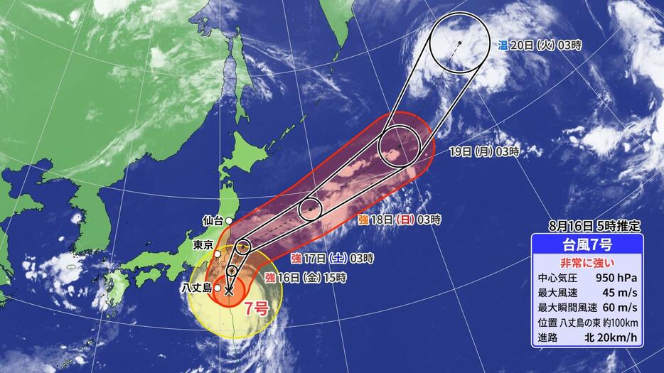 台風7号の予想進路