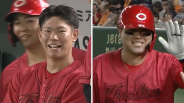 広島の坂倉将吾選手と末包昇大選手がアベックホームラン(画像:日テレジータス)