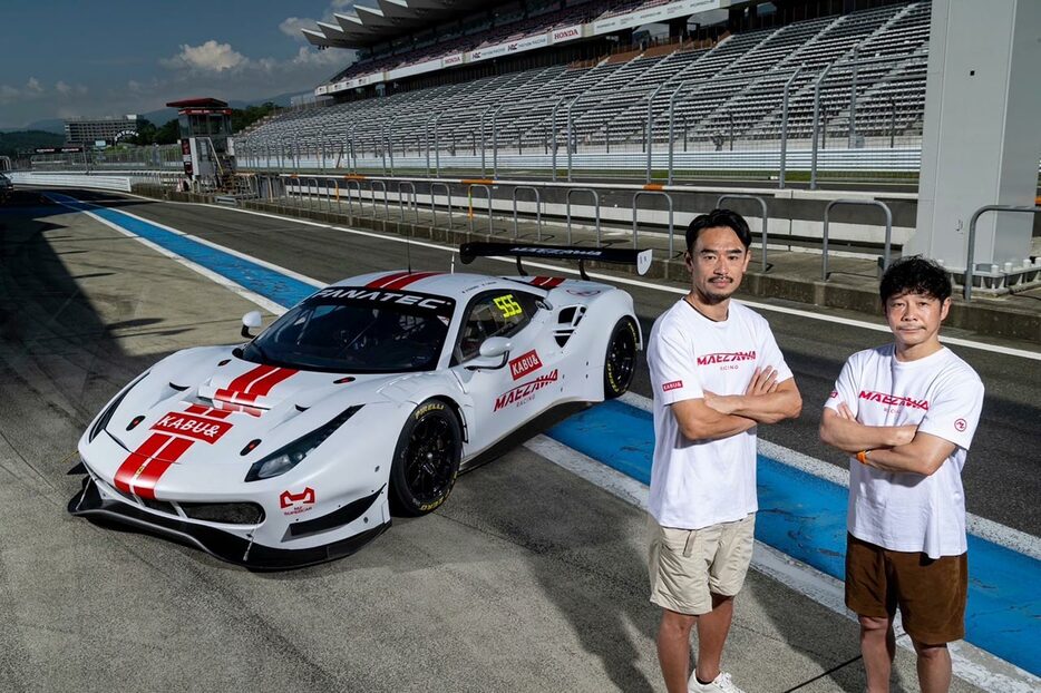 SROジャパンカップに参戦するMAEZAWA RACINGの前澤友作と横溝直輝、フェラーリ488 GT3エボ