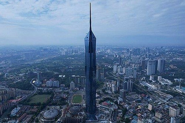 クアラルンプールの118階建て高層ビル「ムルデカ118」（サムスン物産提供）＝（聯合ニュース）≪転載・転用禁止≫