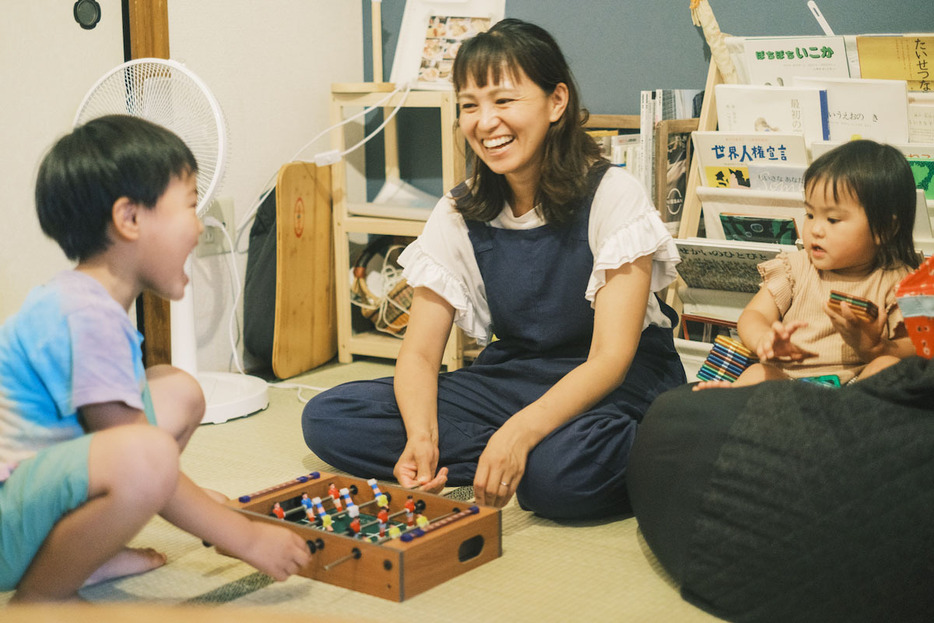 池田舞さんと息子のラクタくんと娘のキイちゃん