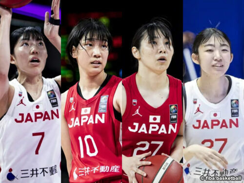 3x3女子U18日本代表の東、鈴木、曽根、阿部［写真］＝fiba.basketball