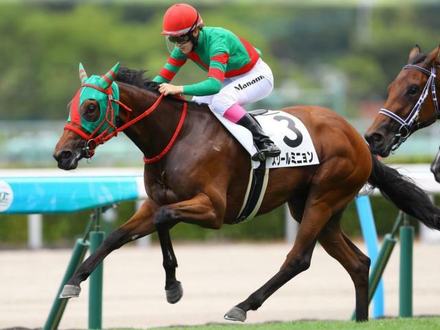 永島まなみ騎手とのコンビで新馬勝ちしたスリールミニョン(今年7月撮影、ユーザー提供：今太閤さん)