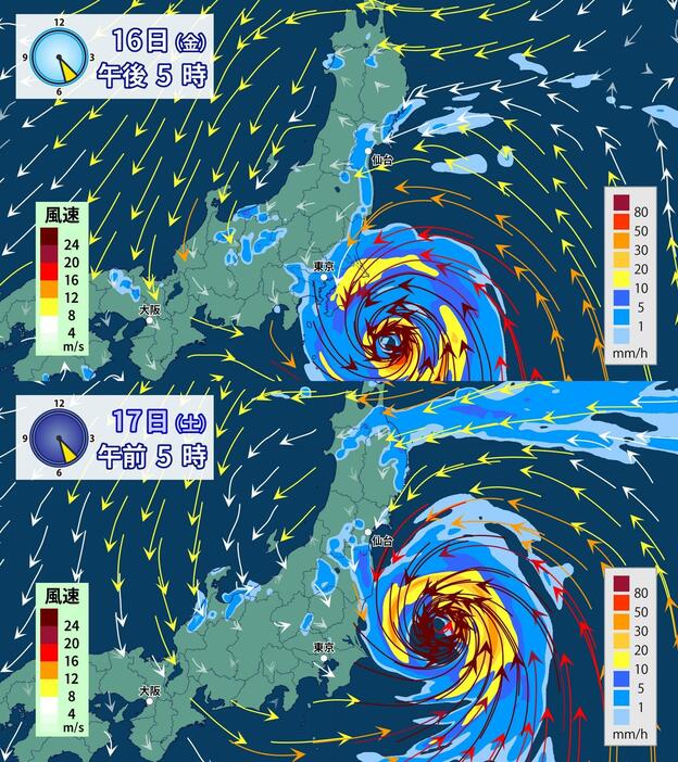 雨と風の予想