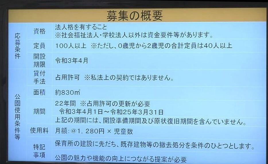 [写真]事業者募集の概要＝29日午後、大阪市役所で