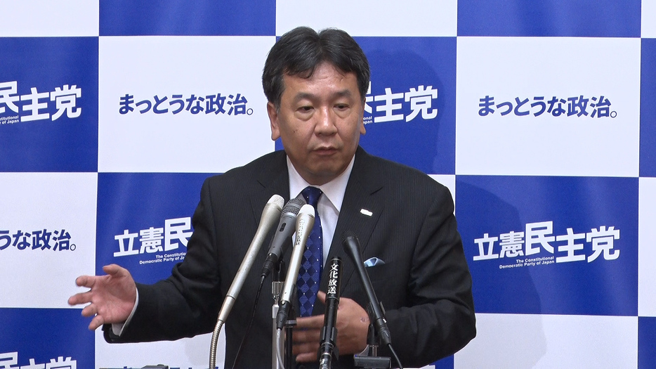 NHK経営委が日本郵政グループの要求を受けて、NHKの上田会長を厳重注意したのは「まさに個別番組に対する介入以外の何ものでもない」と枝野代表