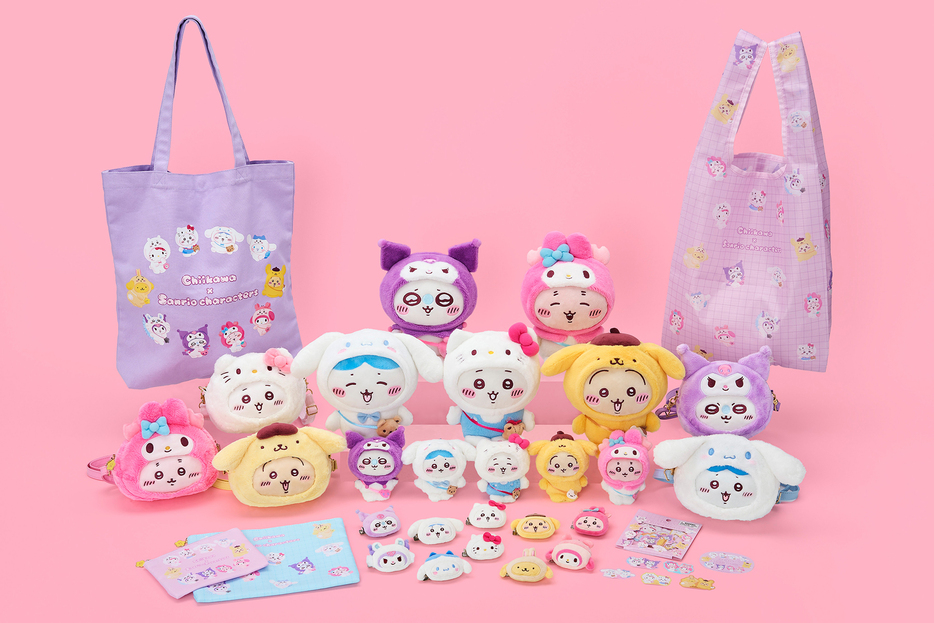 ちいかわサンリオコラボ　ちいかわ×ハローキティ ちいかわ×サンリオがコラボ。ちいかわ＆ハローキティたちが