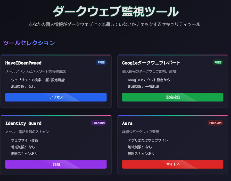 ダークウェブ上に自分の個人情報が漏洩しているか自力で確認する