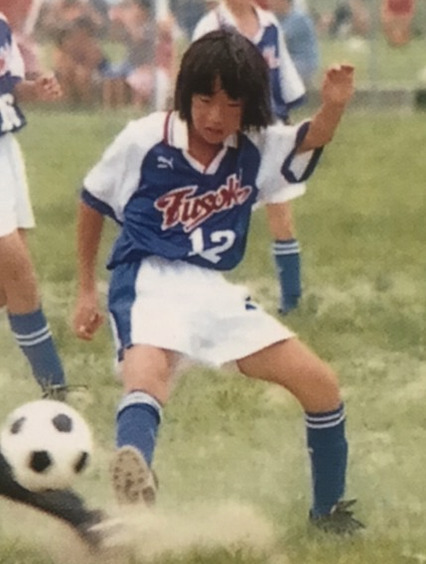 中学校サッカー部時代の松永（事務所提供）