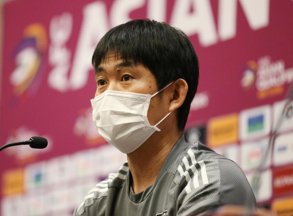 敵地でのW杯アジア最終予選オマーン戦を前に森保監督が会見に臨んだ(写真提供・日本サッカー協会）