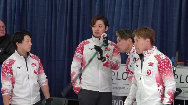 韓国戦に勝利したカーリング男子日本代表