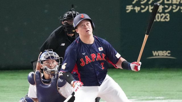 侍ジャパンの牧秀悟選手(写真:日刊スポーツ/アフロ)撮影は16日