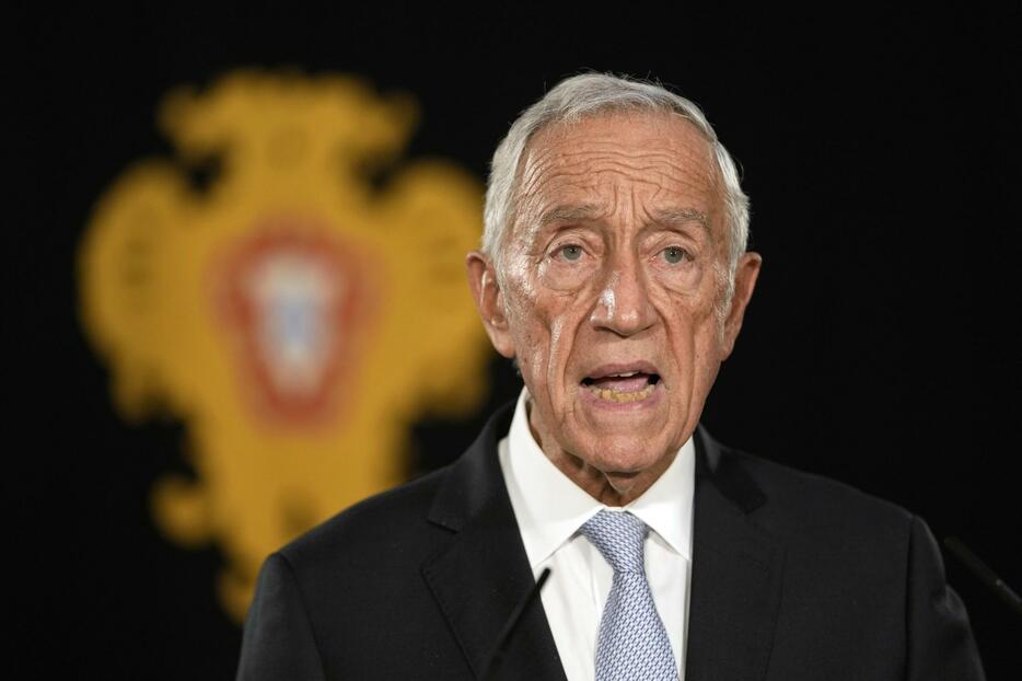 ポルトガル・リスボンで演説するレベロデソウザ大統領＝9日（AP＝共同）