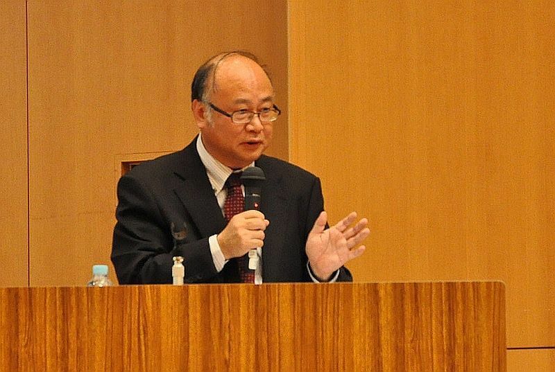 [写真]真田幸村の生涯に迫る北川央大阪城天守閣館長＝大阪市中央区の大阪歴史博物館