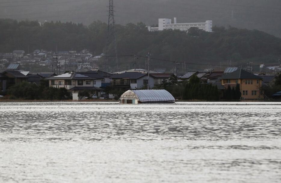 台風19号で大規模な浸水被害が生じた長野市（写真：ロイター／アフロ）