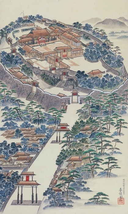 琉球処分（1879年）直後の頃の首里城　友寄喜恒画