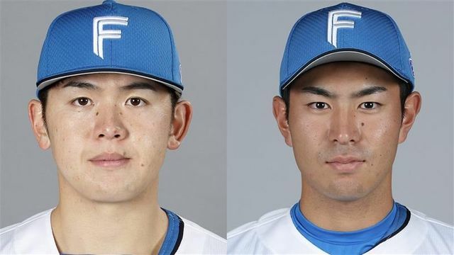 日本ハムの清水優心選手(左)と宮崎一樹選手(右)