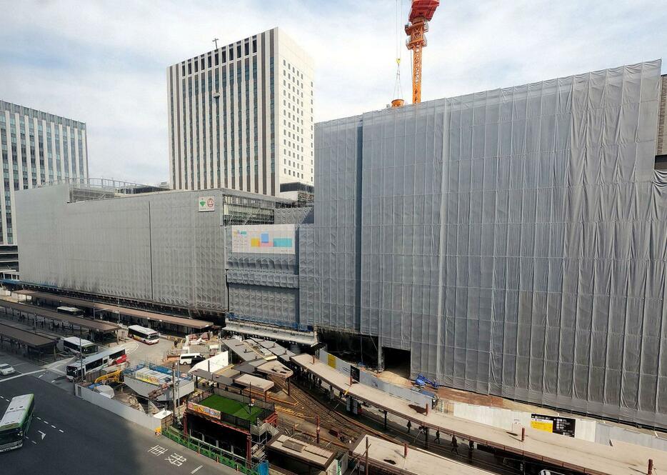 建設が進むJR広島駅南口の新駅ビル